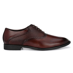 Attitudist Handcrafted Oxford Gradient Brown Formal Laceup Derby Shoes With Semi Chatai Design For Men MTOBSF